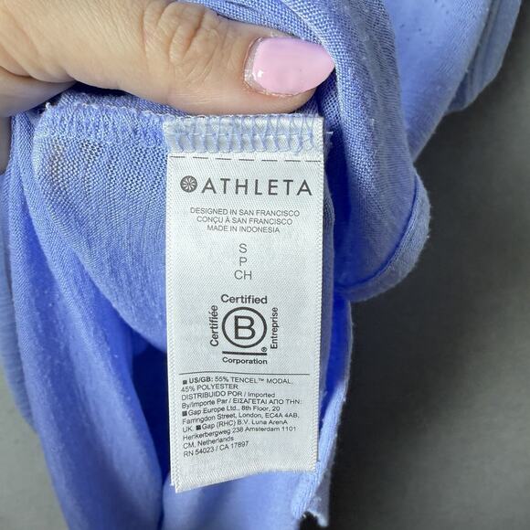 Athleta Light Blue Periwinkle Muscle Tank Top Crew Neck Womens size S - Picture 5 of 9